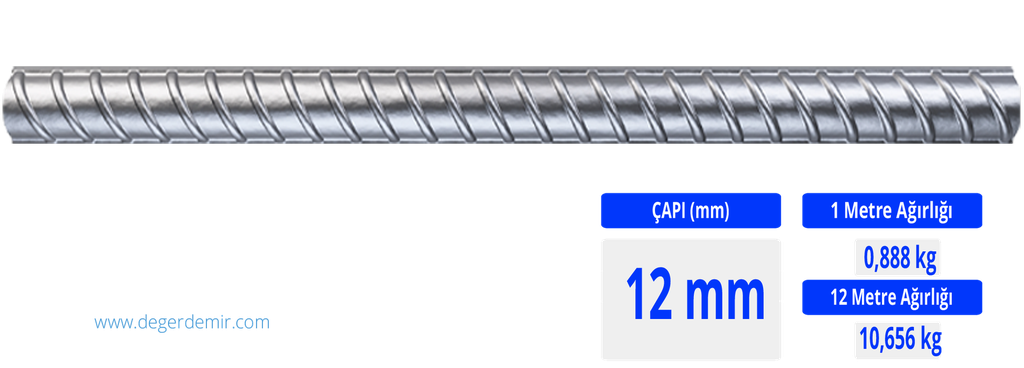 12 mm Nervürlü İnşaat Demiri