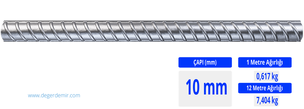 10 mm Nervürlü İnşaat Demiri