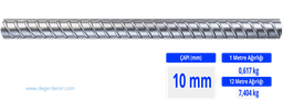 Nervürlü İnşaat Demiri 10 mm (Orta Grup)